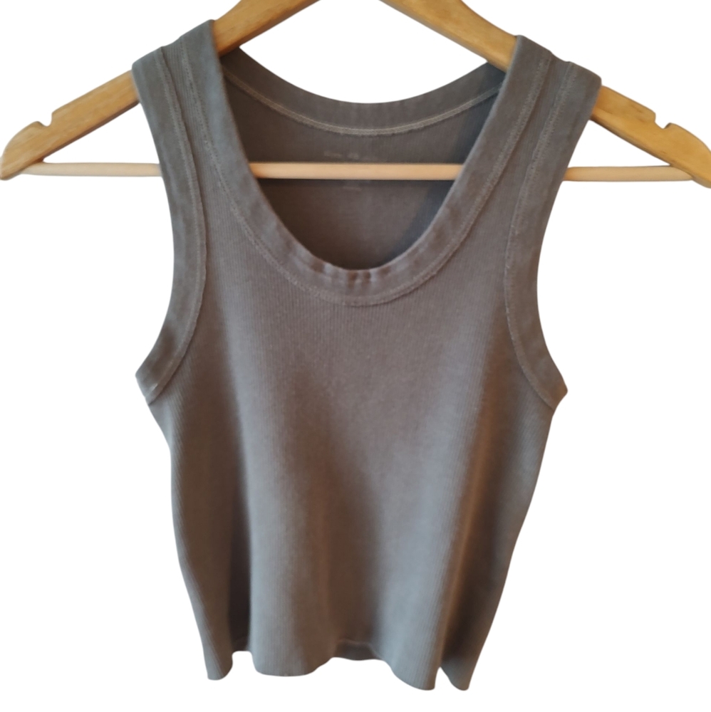Brandy Melville Grey Cropped Tank Top Size Medium